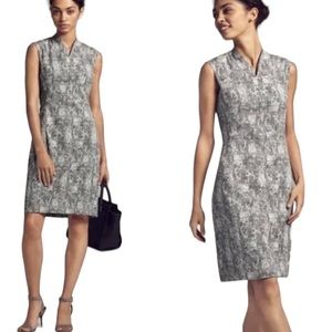 NWT MM Lafleur Aditi Black & Cream Crackle Sheath Dress - 8